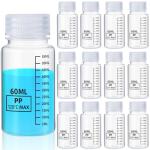 12 Pack 2oz Plastic Sample Bottles with Caps