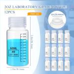 12 Pack 2oz Plastic Sample Bottles with Caps