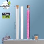 Clear Plastic Test Tubes with Cork, 15pcs