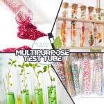 Clear Plastic Test Tubes with Cork, 15pcs