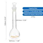 PATIKIL 25ml Glass Volumetric Flask, Set of 2