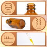 24 Pack Amber Glass Dropper Bottles - 2 oz