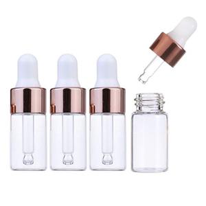 50-Pack Clear Glass Dropper Bottles (3ml)