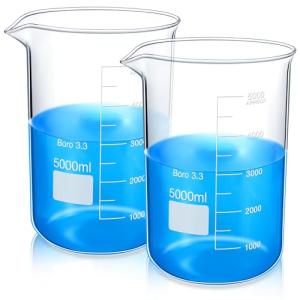 5000ml Glass Measuring Beaker Set - 2 Pcs
