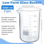 5000ml Glass Measuring Beaker Set - 2 Pcs