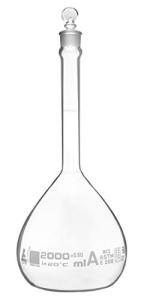 EISCO 2000ml Class A Volumetric Flask with Stopper