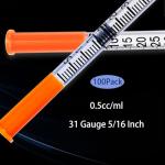 0.5ML 31G Lab Syringes, Pack of 100