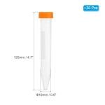 15ML Plastic Centrifuge Tubes, 30 Pack, Orange