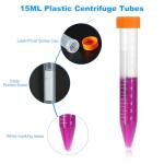 15ML Plastic Centrifuge Tubes, 30 Pack, Orange