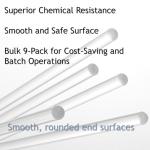 9Pcs Borosilicate Glass Stirring Rods - 12