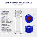 2mL HPLC Autosampler Vials with Screw Caps, 100 Pcs