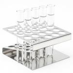 Stainless Steel Z-Shaped Test Tube Rack for 25 Tubes