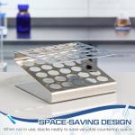 Stainless Steel Z-Shaped Test Tube Rack for 25 Tubes