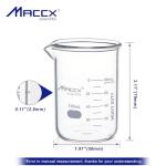 Maccx 100ml Borosilicate Glass Beaker Set of 4