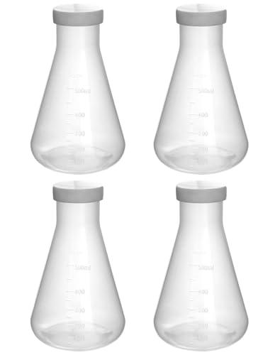 QWORK 4-Pack 17oz Narrow Neck Erlenmeyer Flasks