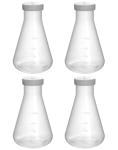 QWORK 4-Pack 17oz Narrow Neck Erlenmeyer Flasks