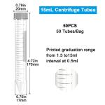 15mL Conical Centrifuge Tubes with Screw Caps