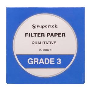 Qualitative Filter Paper Grade 3, 90 mm, 100 Sheets