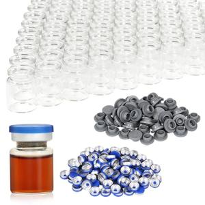 Clear 3ml Glass Vials with Caps - 100 Pack