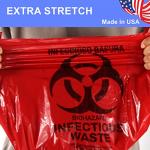 25pcs Biohazard Waste Bags - 4 Gallon, Red