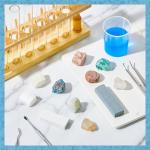 Landical Moh's Hardness Test Kit 11 Piece Mineral Hardness Kit Include 9 Rock Mineral Specimens and 2 Unglazed Porcelain Streak Plates for Exploring Identifying Studying Geology and Earth Science
