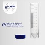 Kashi 50mL Self-Standing Centrifuge Tubes, 100 Pack