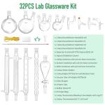 32PCS Lab Distillation Glassware Kit for Purification