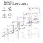 JOLABEAR 7-Piece Glass Beaker Set with Graduations