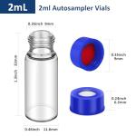 LVDALAB 2ML HPLC Glass Autosampler Vials - 100 Pack