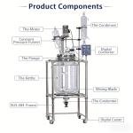 100L Double Wall Glass Reactor with PID Controller