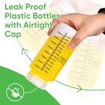 16oz Plastic Bottles with Airtight Caps - 4 Pcs