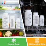 16oz Plastic Bottles with Airtight Caps - 4 Pcs