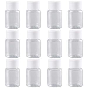 12-Pack Clear 30ml Refillable Plastic Sample Bottles