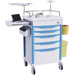 OLERN Medical Rolling Crash Cart with Adjustable IV Pole