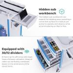 OLERN Medical Rolling Crash Cart with Adjustable IV Pole