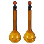 PATIKIL 50ml Borosilicate Glass Volumetric Flasks - 2 Pcs