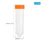 50ML Plastic Centrifuge Tubes, 12 Pcs, Orange
