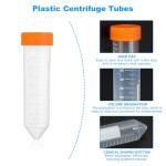 50ML Plastic Centrifuge Tubes, 12 Pcs, Orange