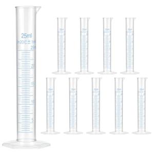 QWORK 25 ml Plastic Measuring Cylinders, Set of 10