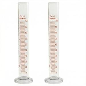 2-Pack 100ml Borosilicate Glass Graduated Cylinders