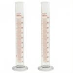 2-Pack 100ml Borosilicate Glass Graduated Cylinders