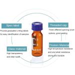 Amber Autosampler Vials with Blue Screw Caps, 100 Pack