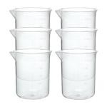 6 Pack 100ml Plastic Lab Beakers with Pour Spout