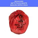25pcs Biohazard Waste Bags - 4 Gallon, Red