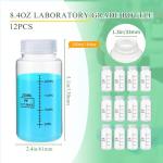 12 Pack 8oz Plastic Sample Bottles with Caps