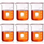 6 Pack 100ml Borosilicate Glass Lab Beakers