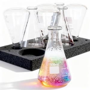 500ml Glass Erlenmeyer Flask 8-Pack for Labs