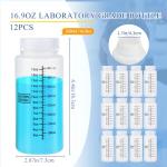 12 Pack 16oz Plastic Sample Bottles with Caps