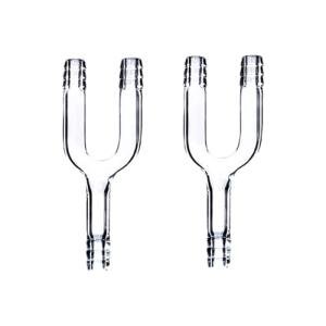 Deschem 2Pcs U-Shape Glass Connector Tube 10mm
