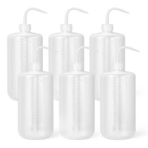 Clear Plastic Wash Bottles - 6 Pack, 1000ml